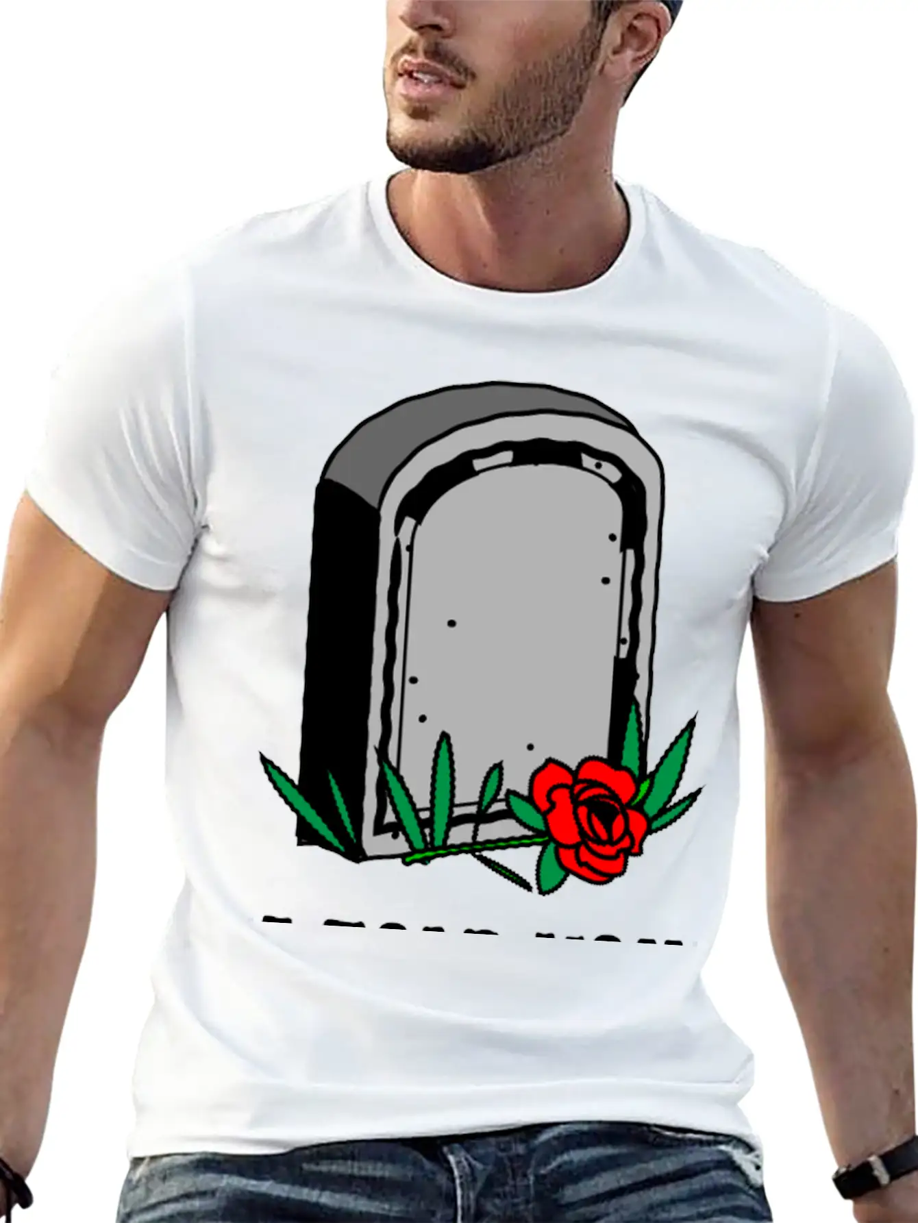 T-shirt Design Featuring A Gravestone Graphic. Unisex Short Sleeve Soft Cotton T-Shirt – Casual Everyday Wear