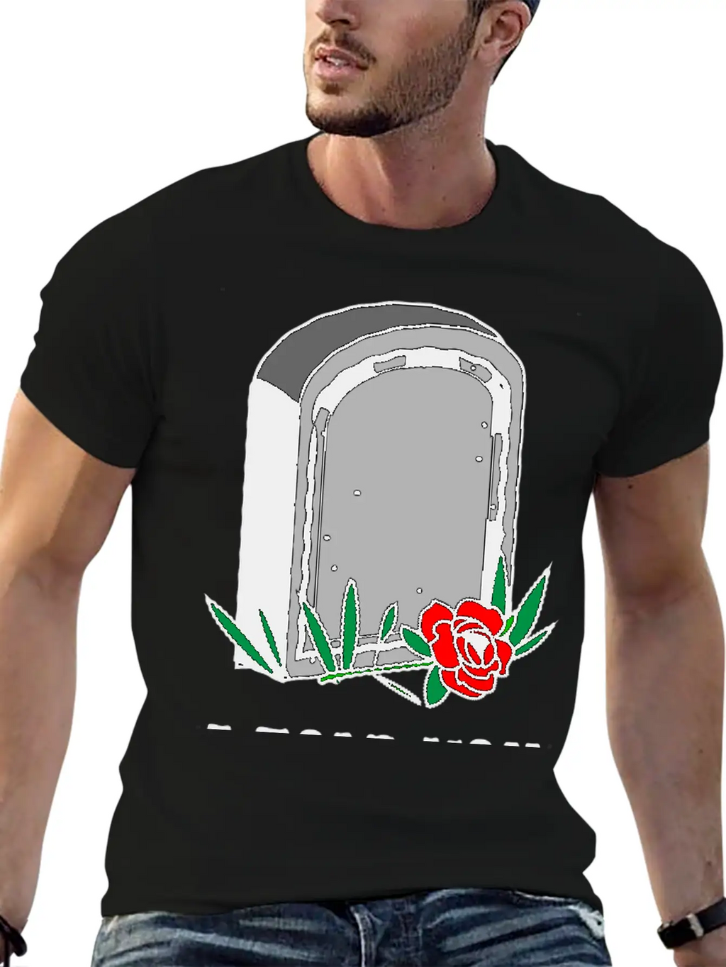 T-shirt Design Featuring A Gravestone Graphic. Unisex Short Sleeve Soft Cotton T-Shirt – Casual Everyday Wear