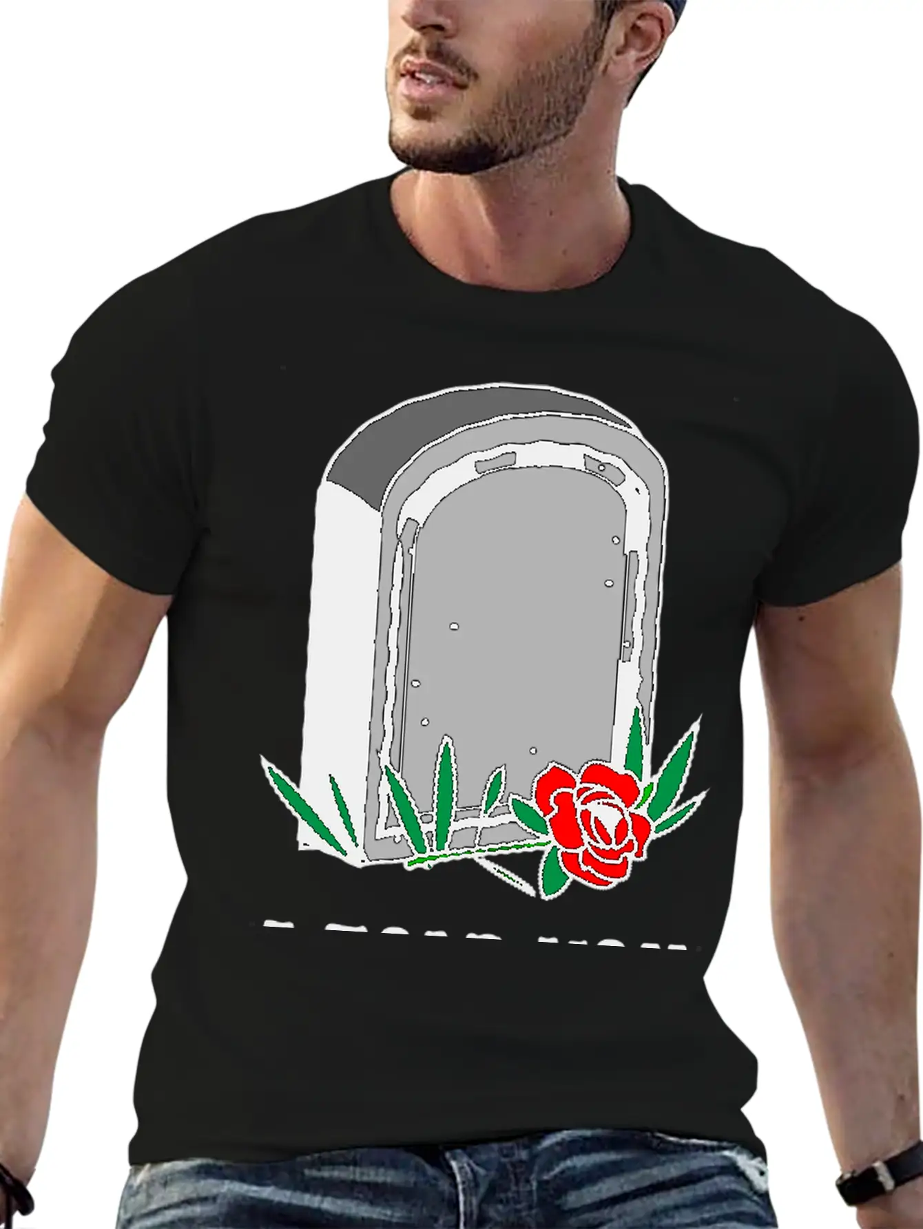 T-shirt Design Featuring A Gravestone Graphic. Unisex Short Sleeve Soft Cotton T-Shirt – Casual Everyday Wear