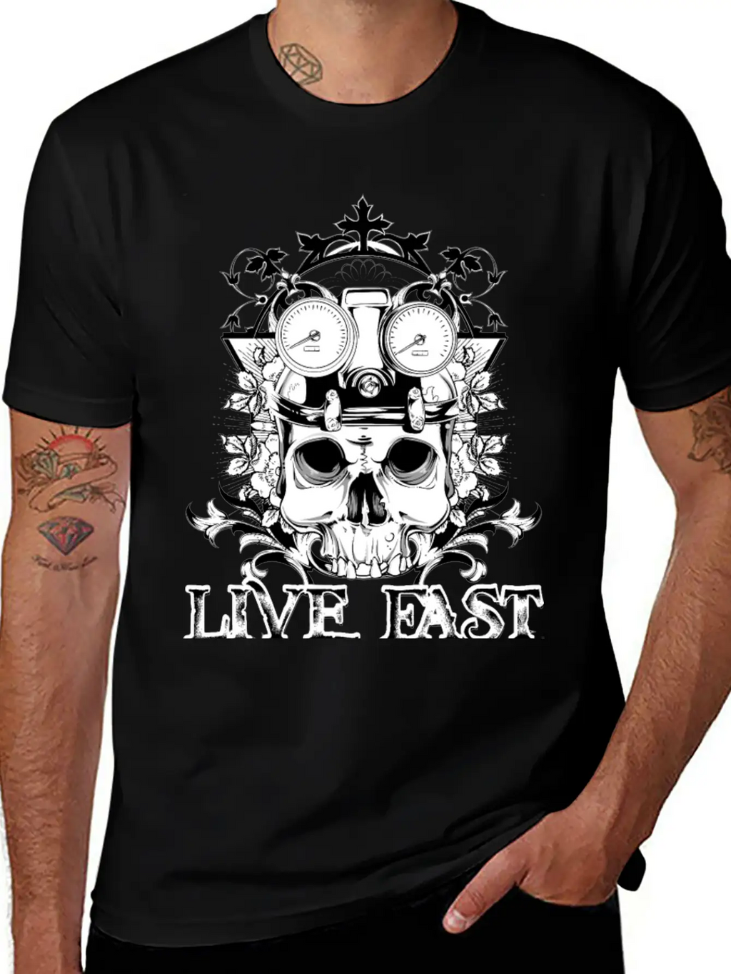 T Shirt Streetwear Tatoo Skull Vector Image Time Essential Cotton Tee For Daily Outfits – Unisex Style