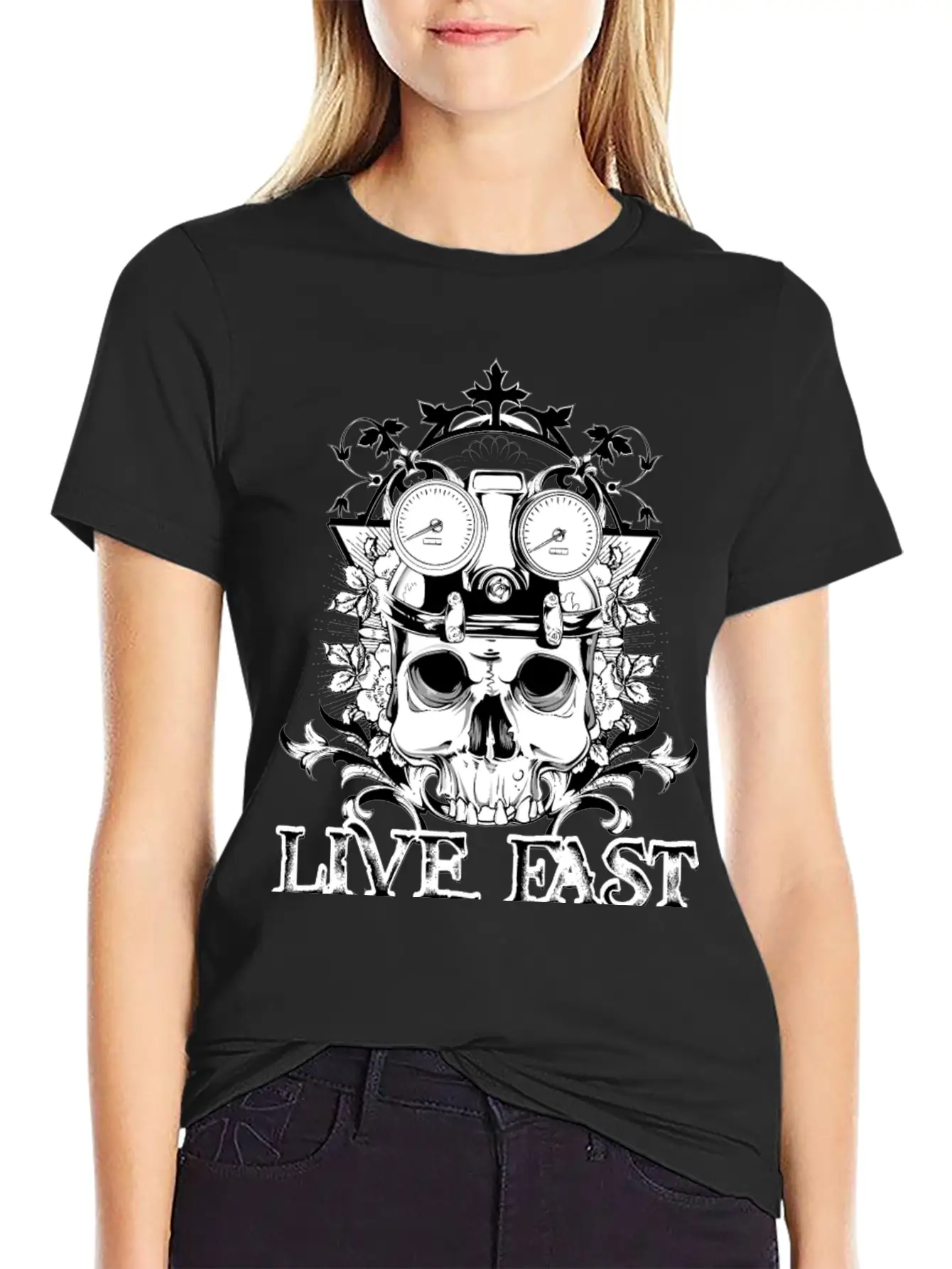T Shirt Streetwear Tatoo Skull Vector Image Time Essential Cotton Tee For Daily Outfits – Unisex Style