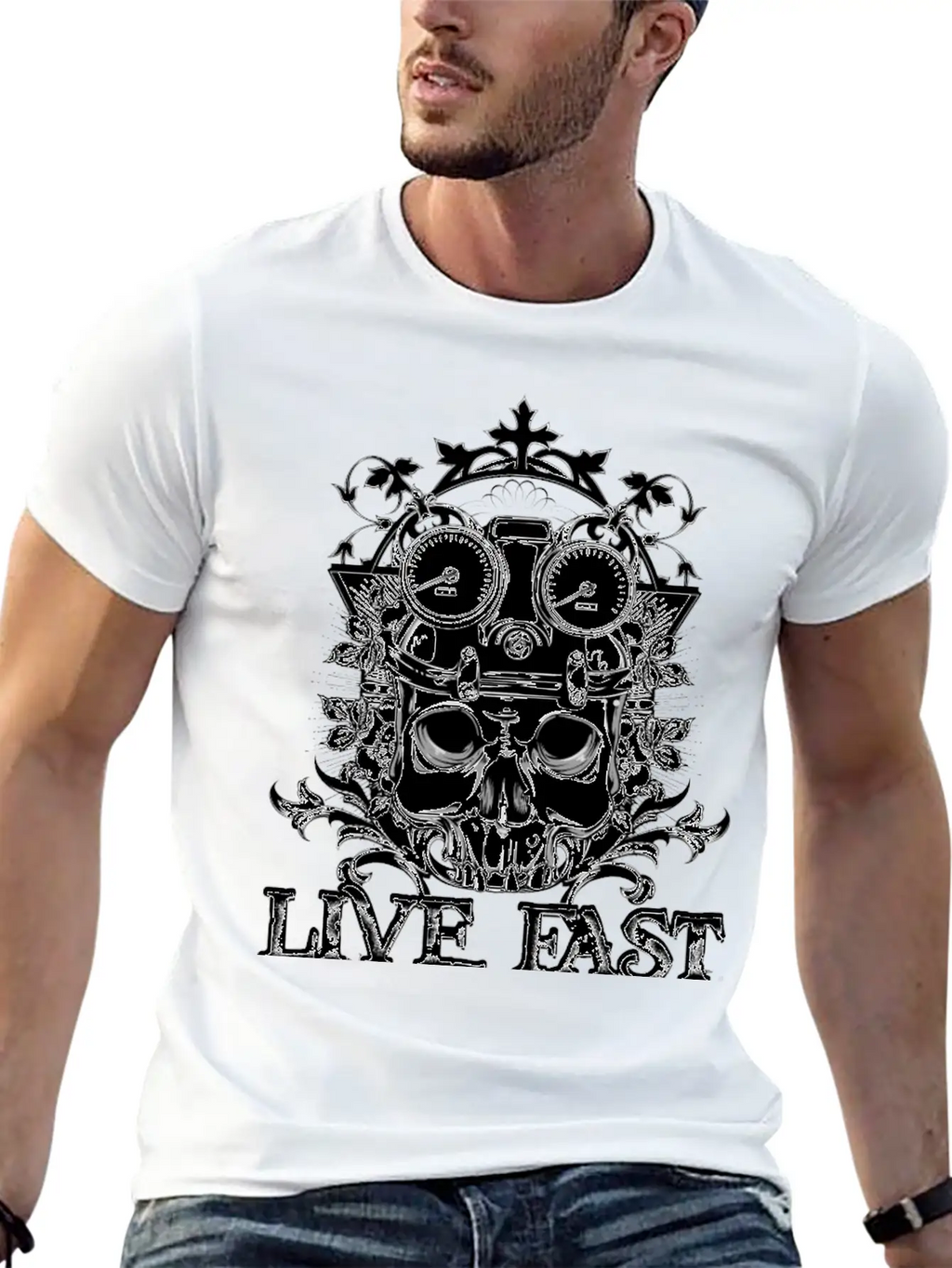 T Shirt Streetwear Tatoo Skull Vector Image Time Essential Cotton Tee For Daily Outfits – Unisex Style
