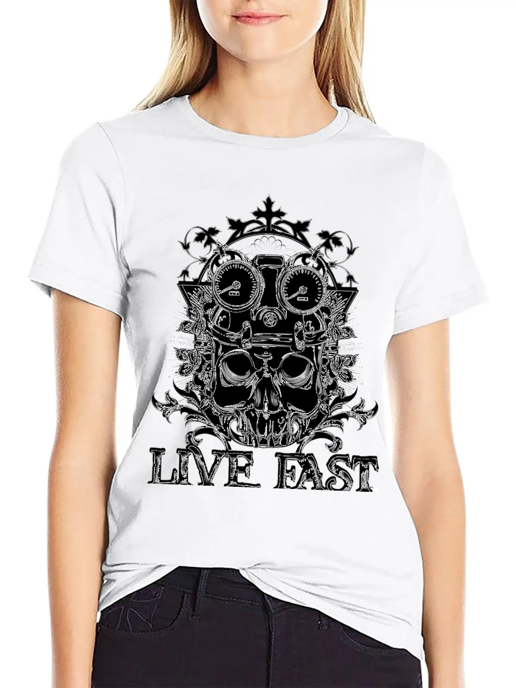 T Shirt Streetwear Tatoo Skull Vector Image Time Essential Cotton Tee For Daily Outfits – Unisex Style