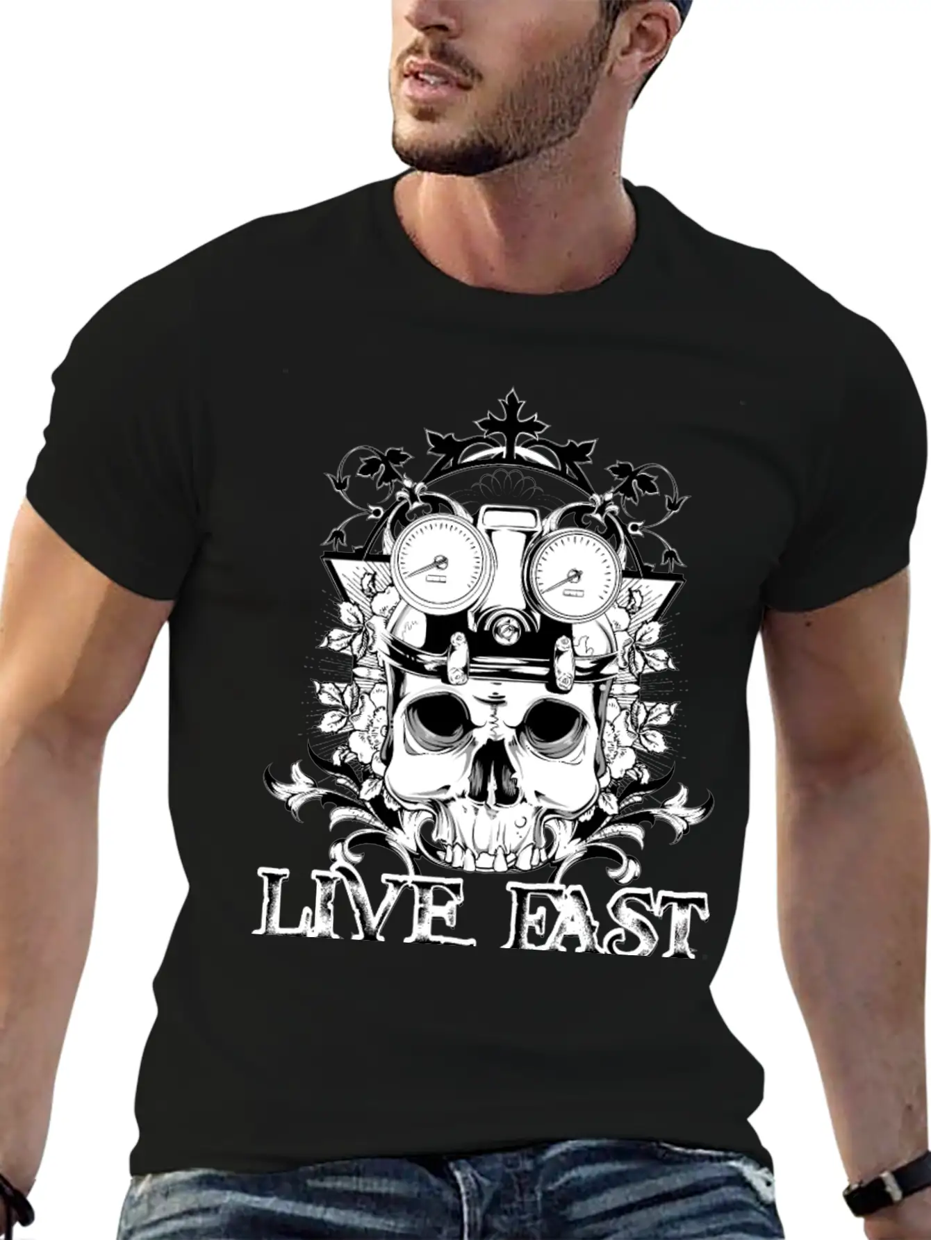 T Shirt Streetwear Tatoo Skull Vector Image Time Essential Cotton Tee For Daily Outfits – Unisex Style