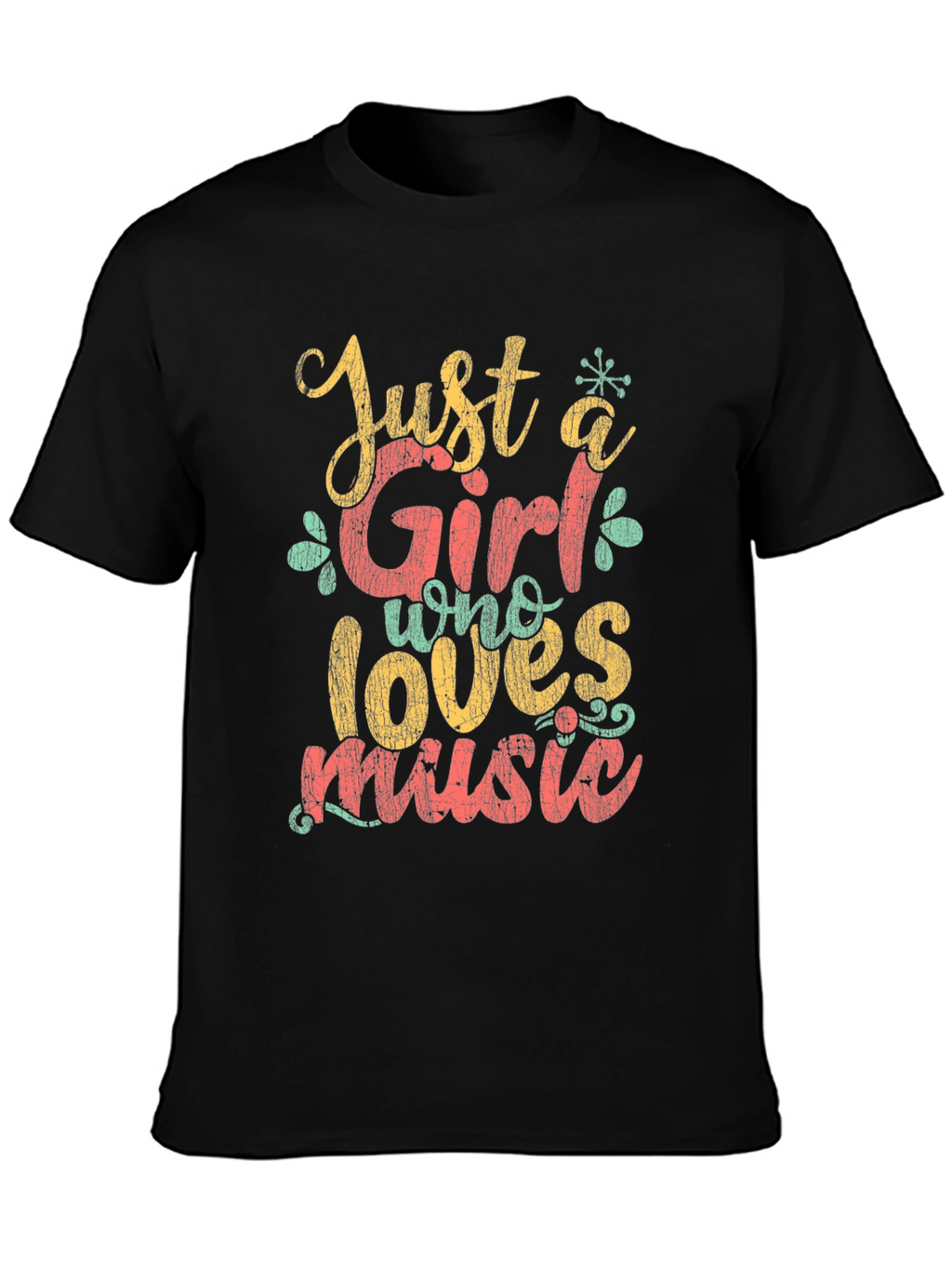 Just a Girl Who Loves Music Graphic T-Shirt
