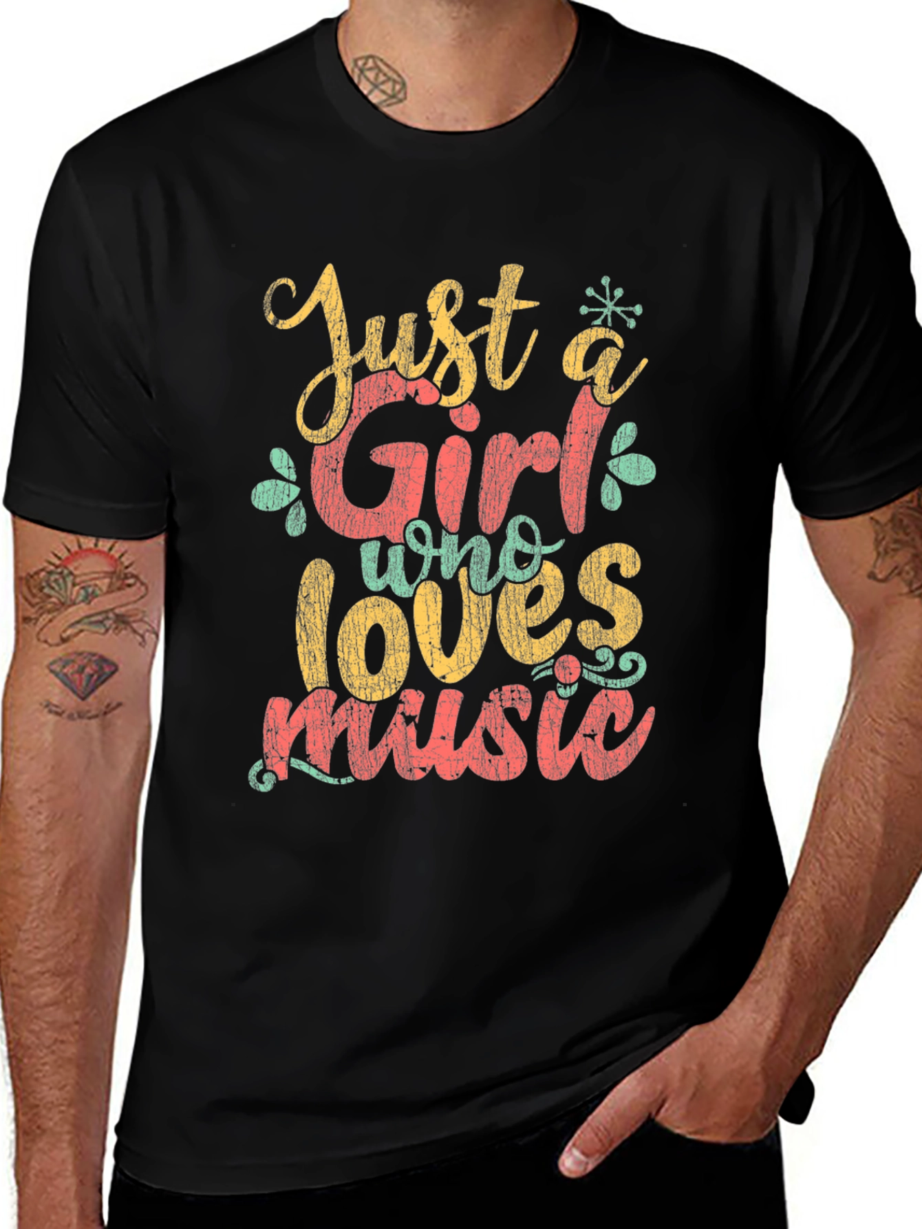 Just a Girl Who Loves Music Graphic T-Shirt