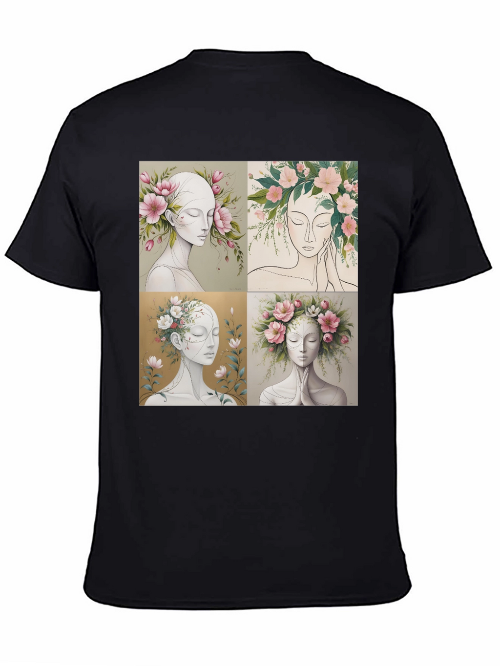 Floral Portrait Art Graphic Tee