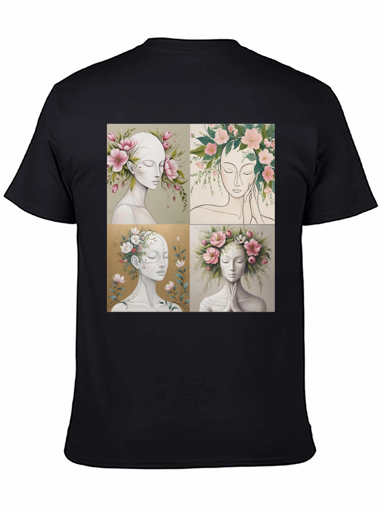 Floral Portrait Art Graphic Tee