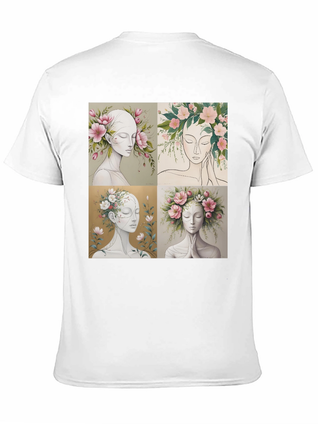 Floral Portrait Art Graphic Tee