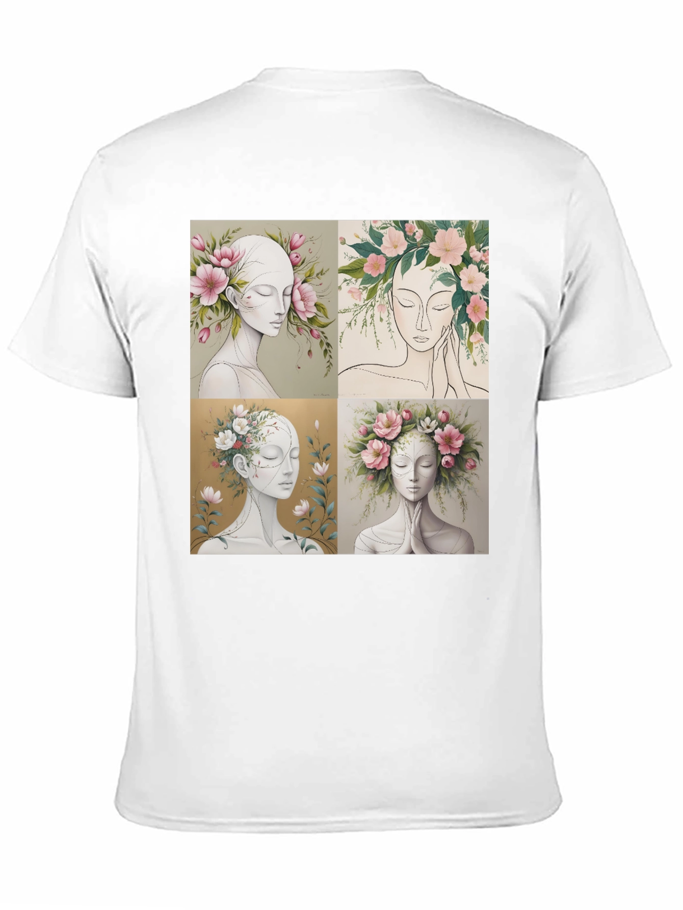 Floral Portrait Art Graphic Tee