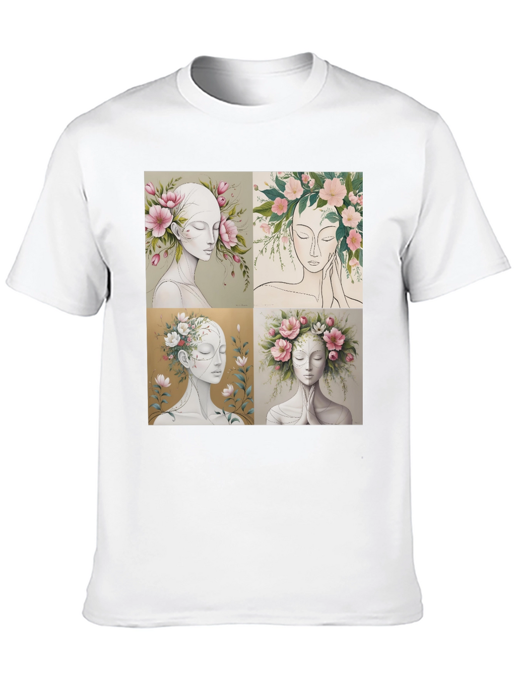 Floral Portrait Art Graphic Tee