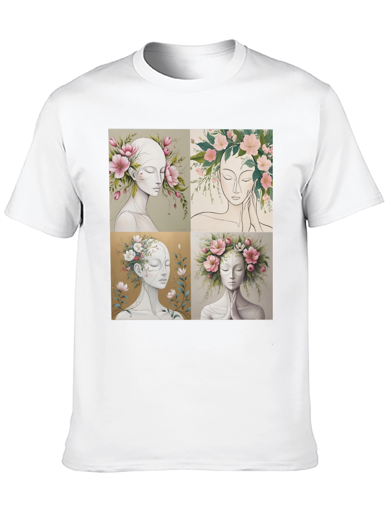 Floral Portrait Art Graphic Tee