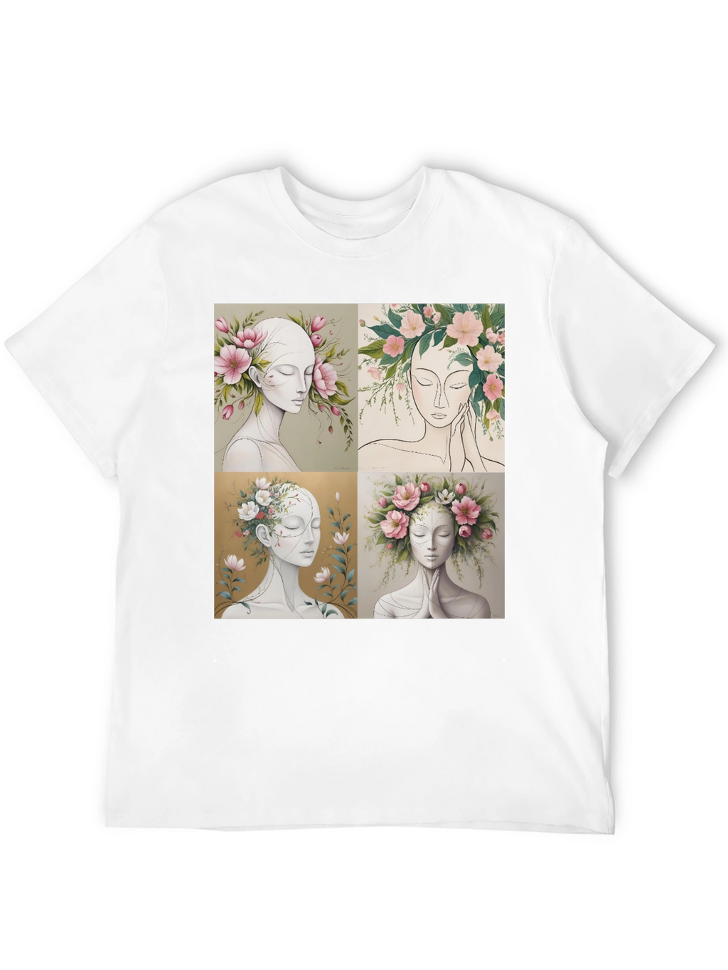 Floral Portrait Art Graphic Tee