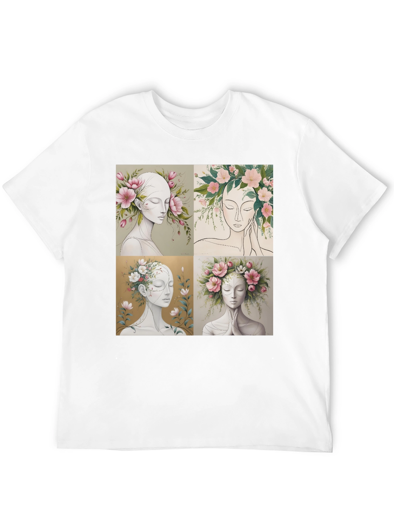 Floral Portrait Art Graphic Tee