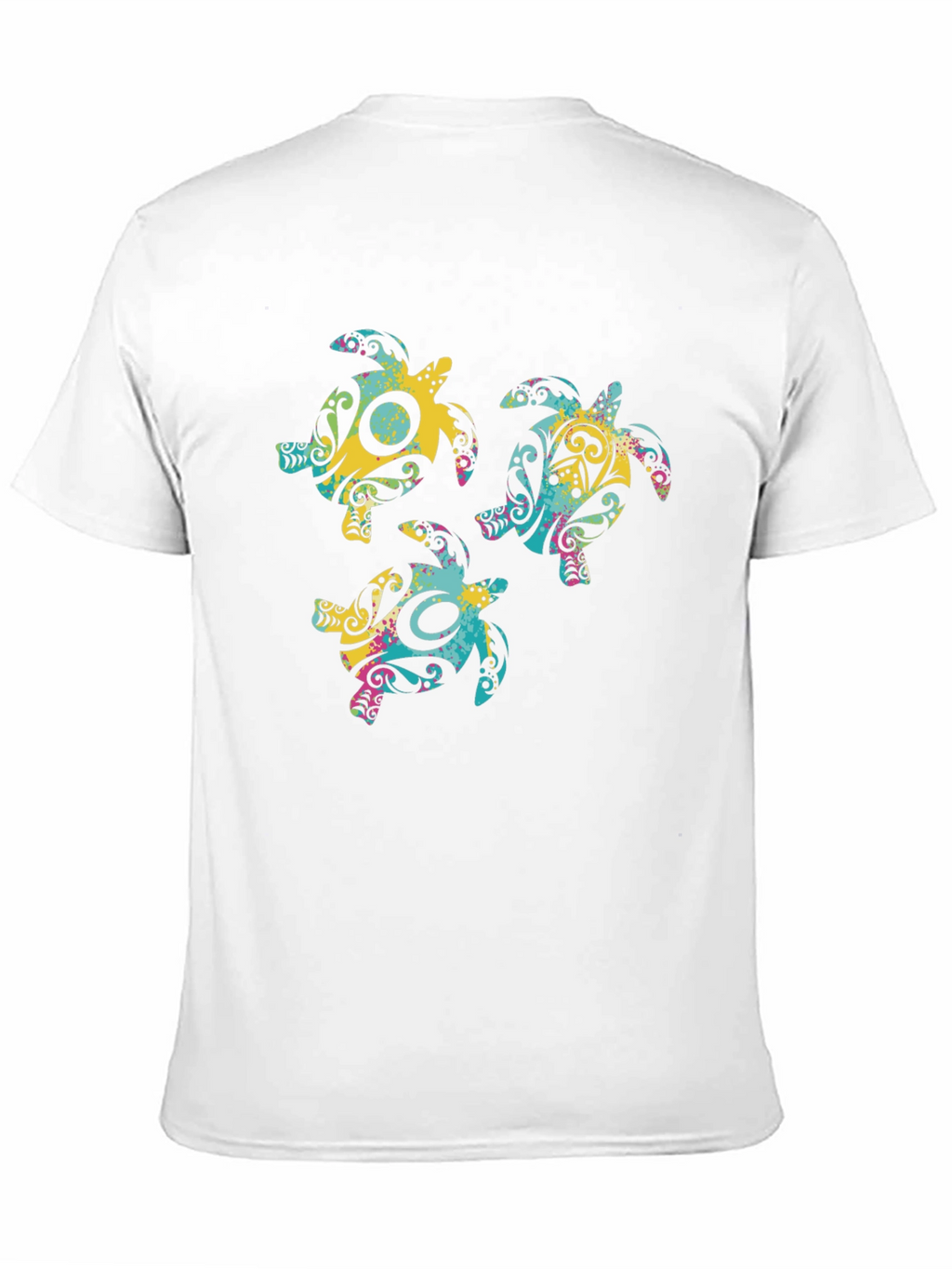 Turtle Design Black T-Shirt