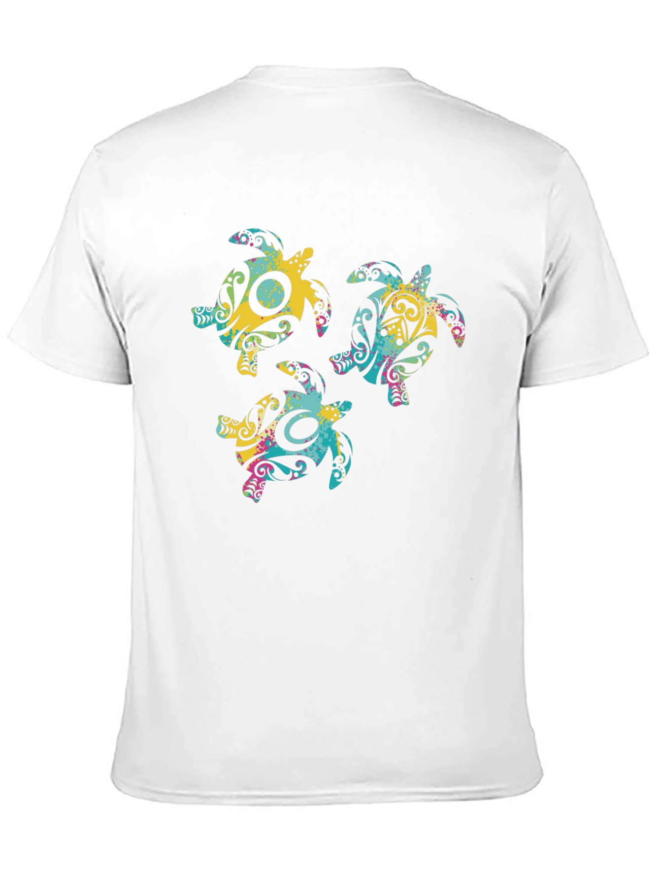 Turtle Design Black T-Shirt