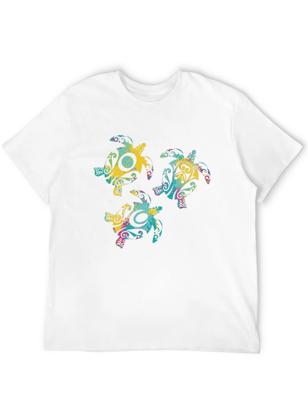 Turtle Design Black T-Shirt