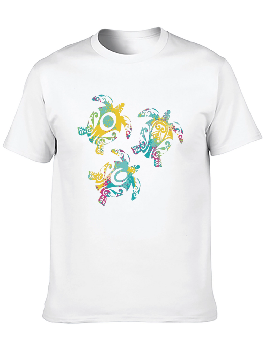 Turtle Design Black T-Shirt