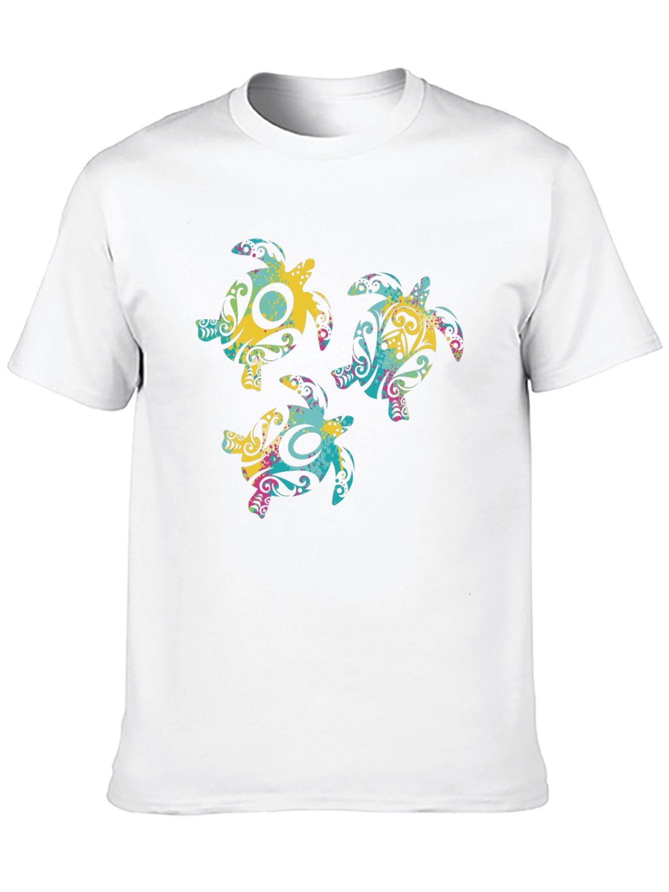 Turtle Design Black T-Shirt