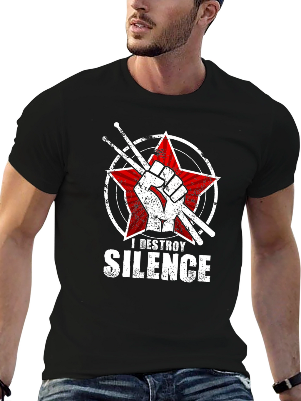 I Destroy Silence Drummer T-Shirt
