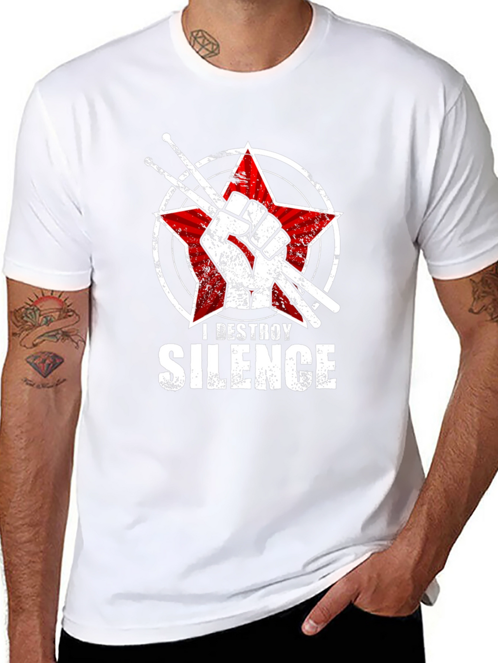 I Destroy Silence Drummer T-Shirt