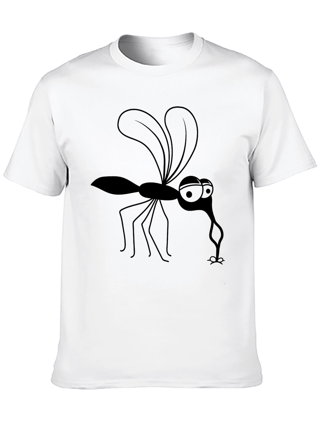 Cartoon Mosquito Graphic Tee - Black