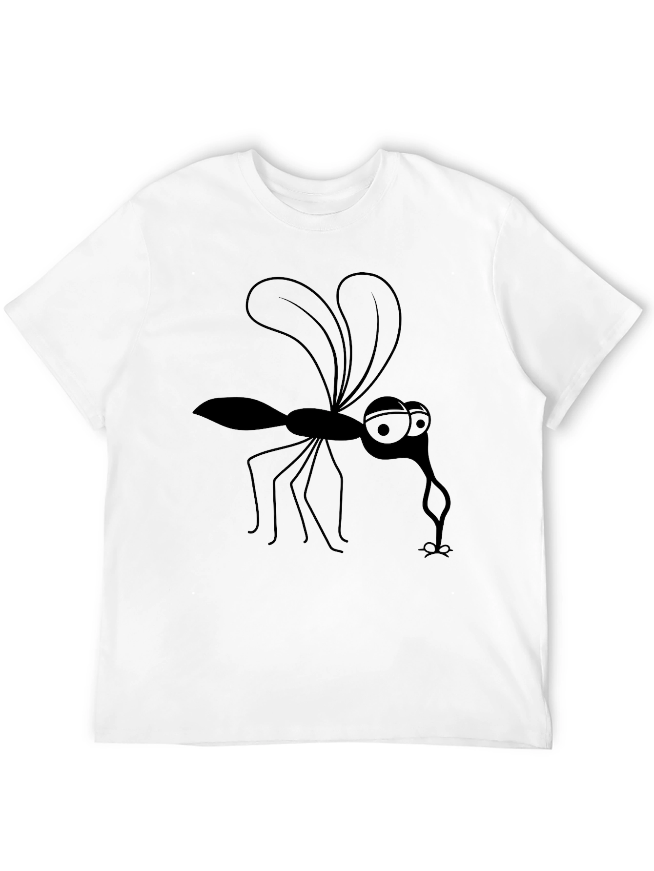 Cartoon Mosquito Graphic Tee - Black