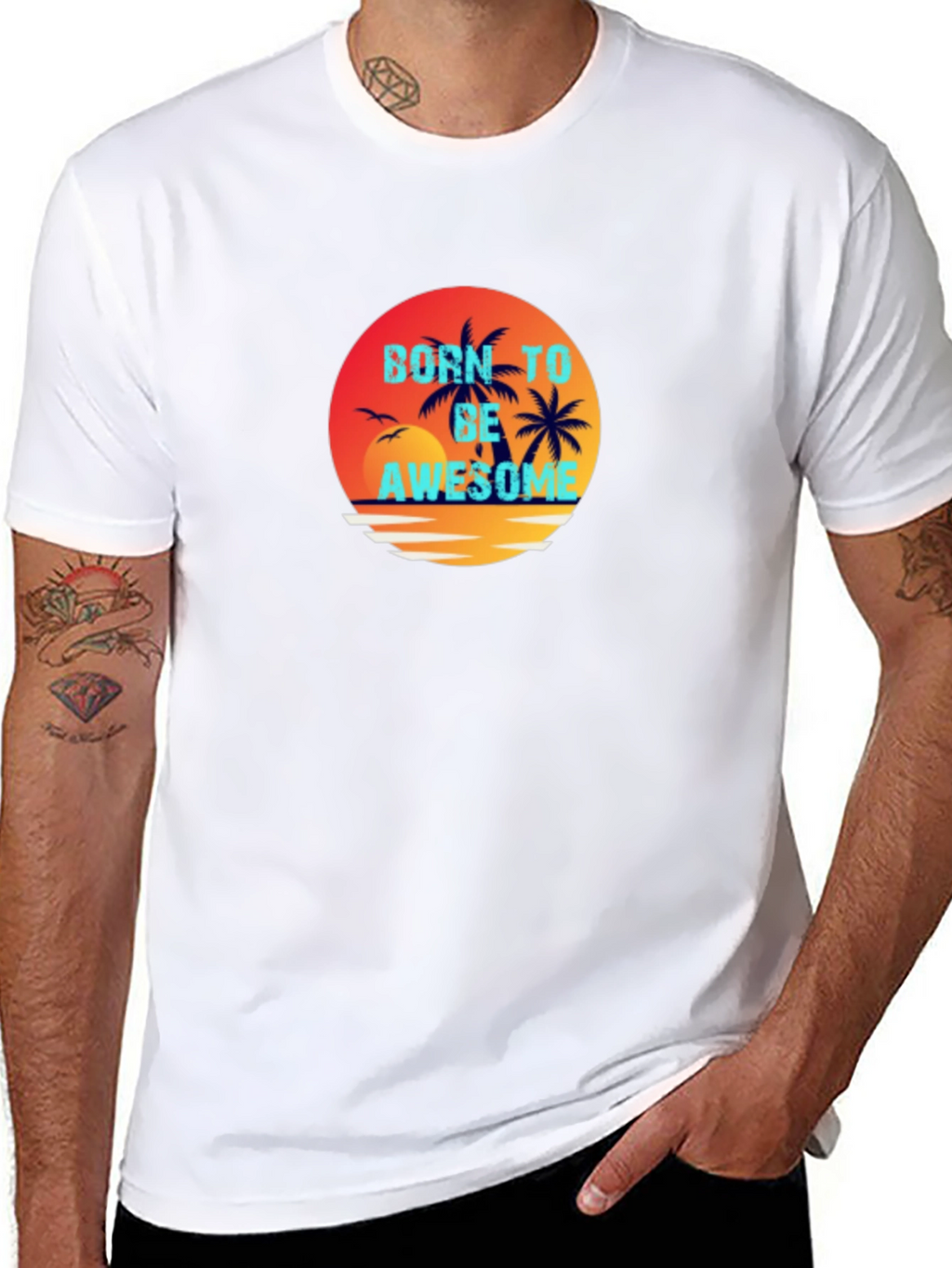 Born To Be Awesome Graphic Tee - Black