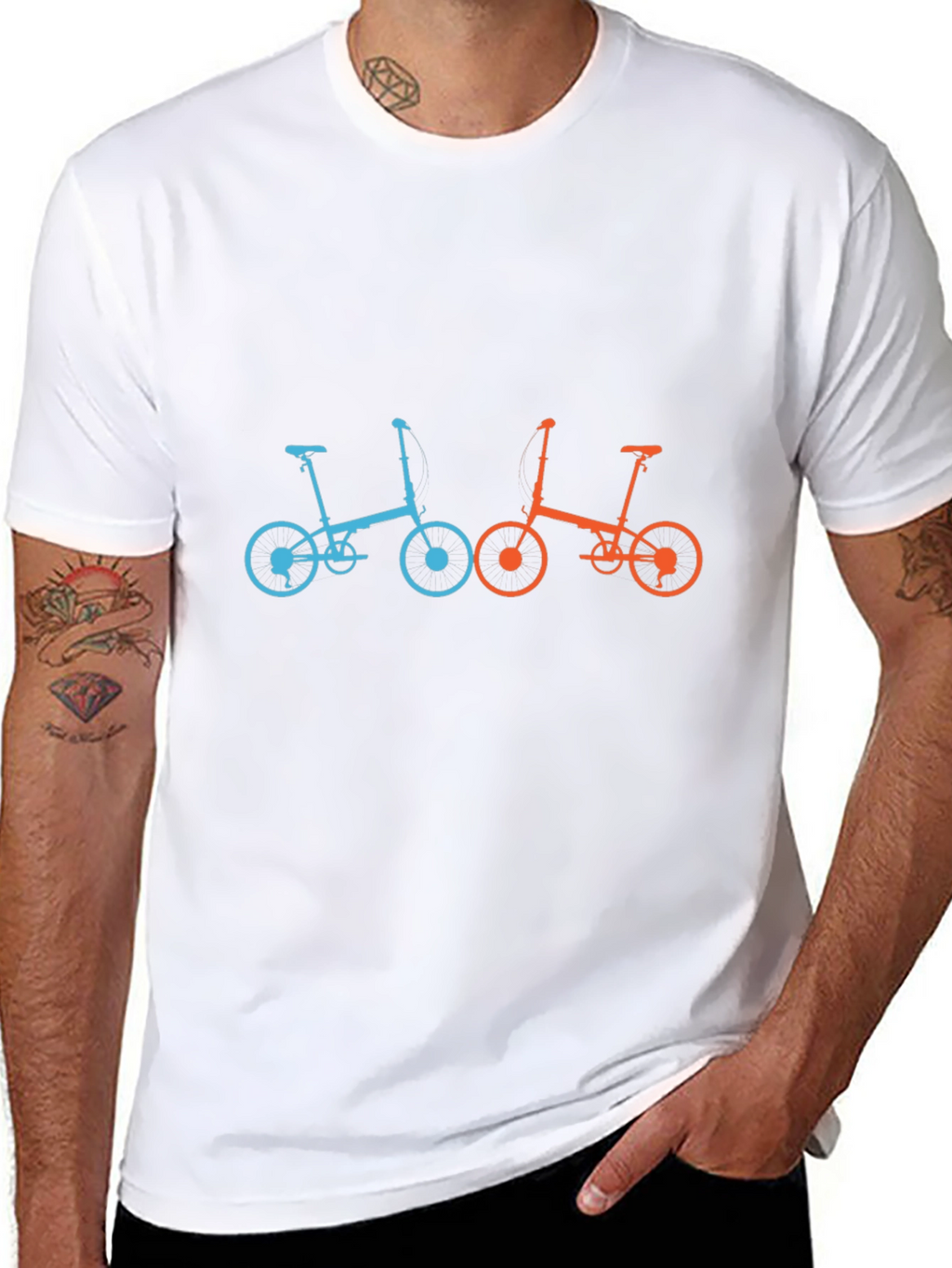 Stylish Bike Graphic Tee - Black Cotton Blend Shirt
