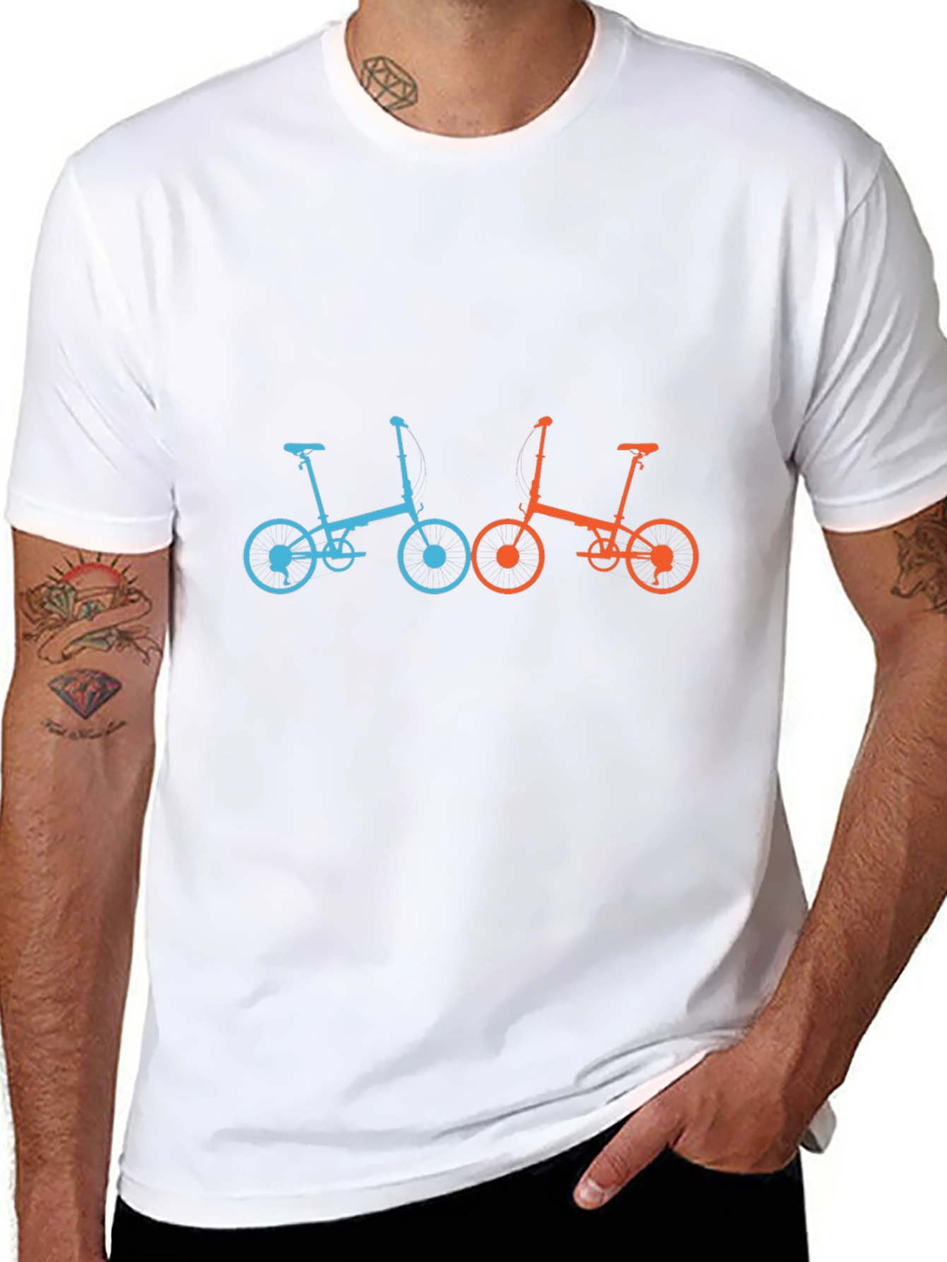 Stylish Bike Graphic Tee - Black Cotton Blend Shirt