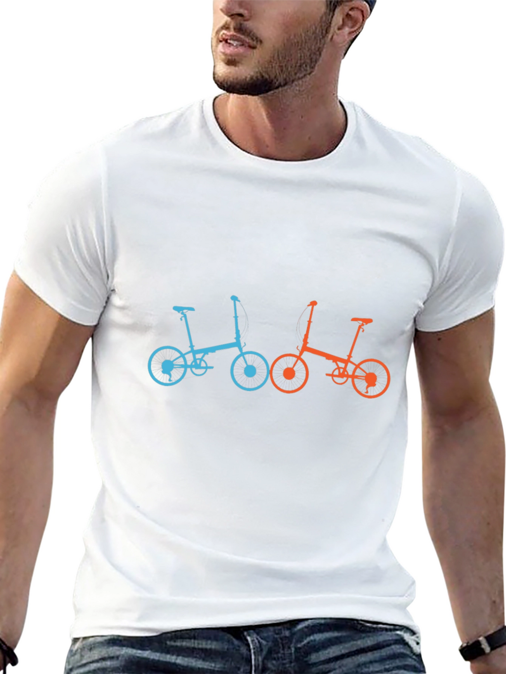 Stylish Bike Graphic Tee - Black Cotton Blend Shirt