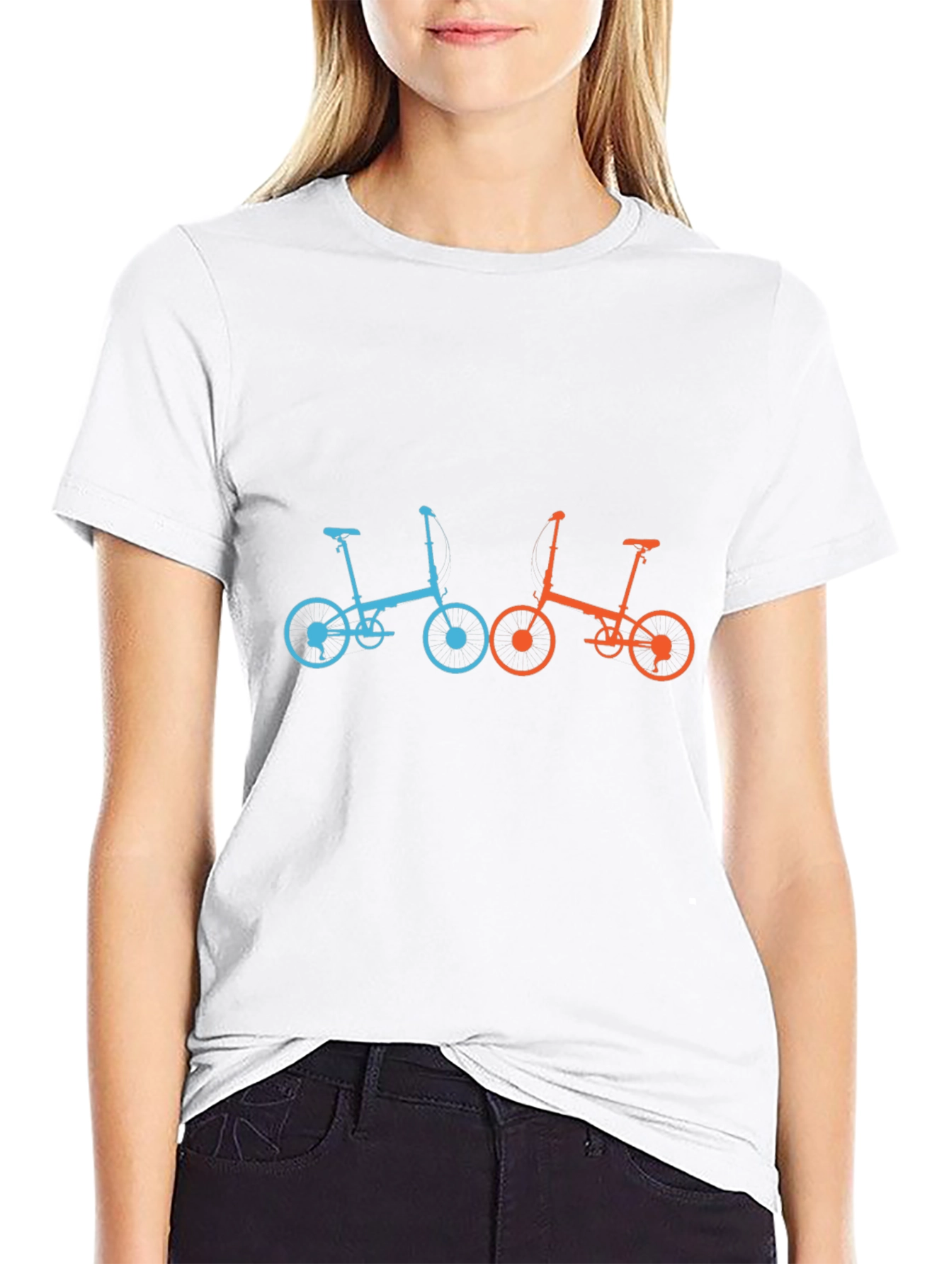 Stylish Bike Graphic Tee - Black Cotton Blend Shirt