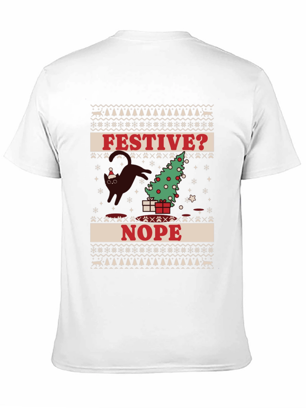 Festive? Nope T-Shirt - Cat Christmas Humor Tee
