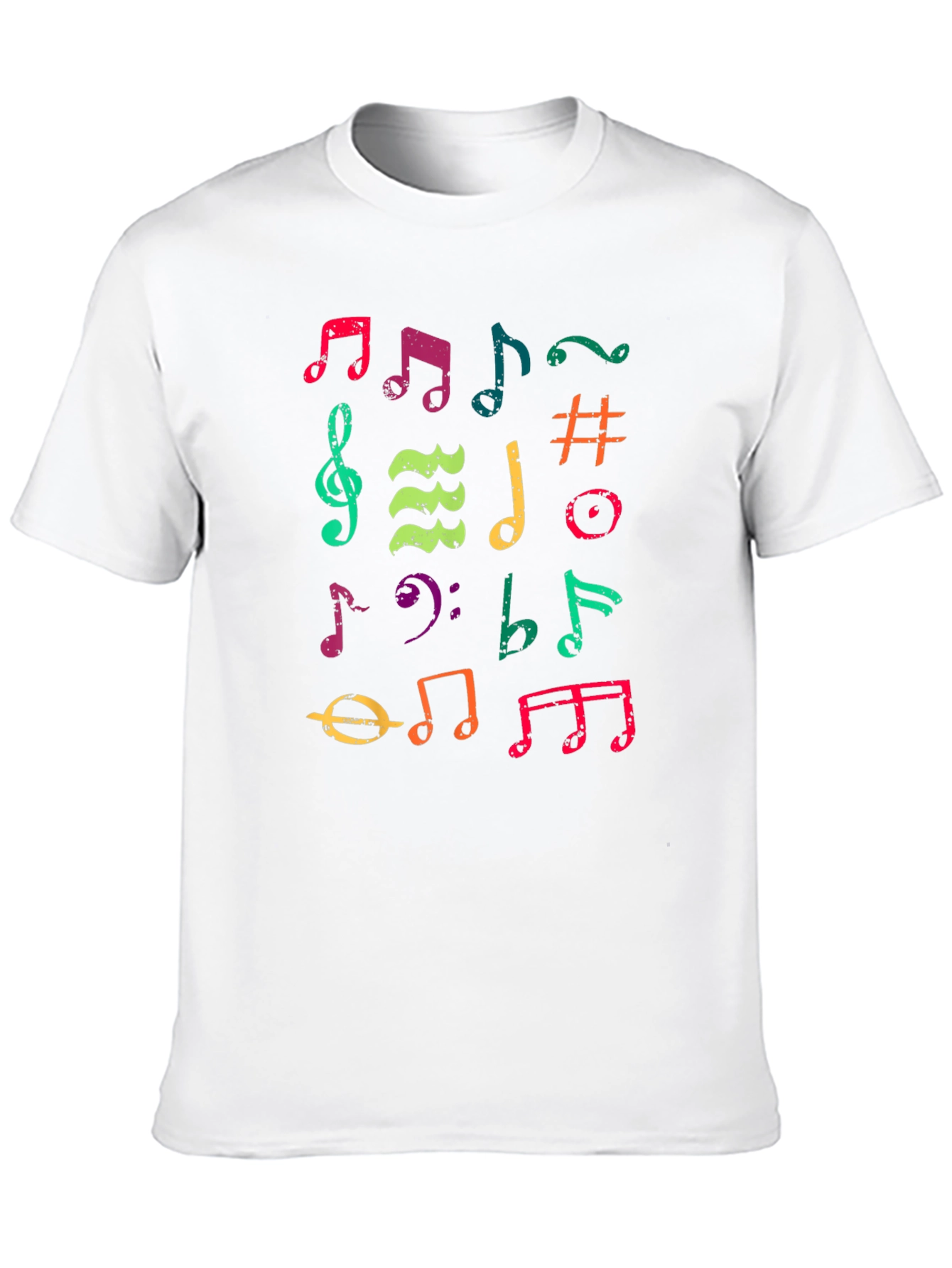 Colorful Music Note Graphic T-Shirt