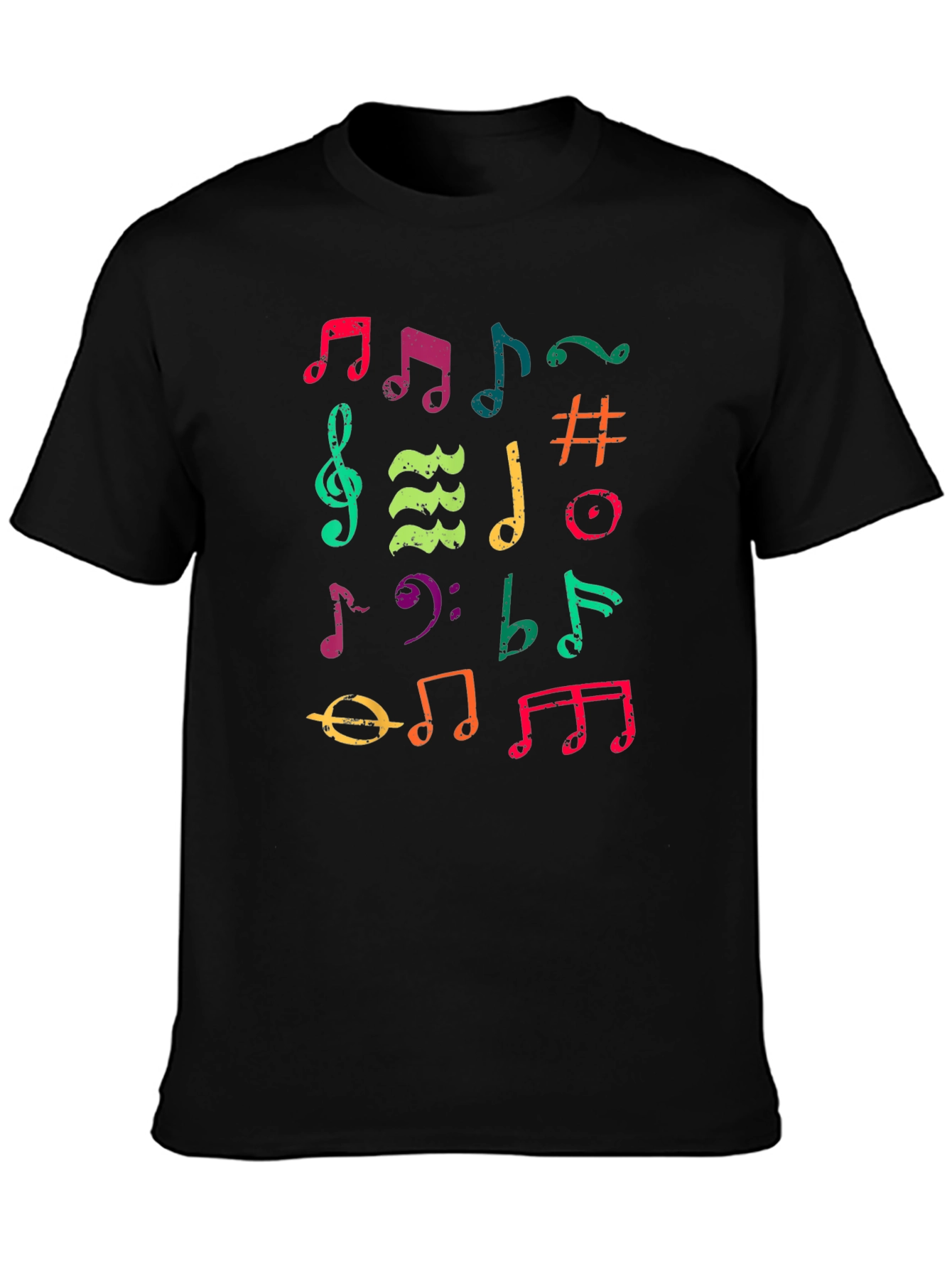 Colorful Music Note Graphic T-Shirt