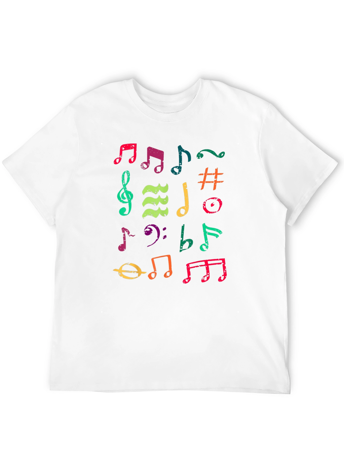 Colorful Music Note Graphic T-Shirt