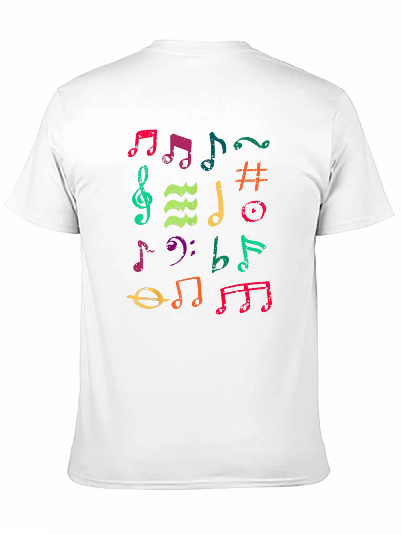 Colorful Music Note Graphic T-Shirt