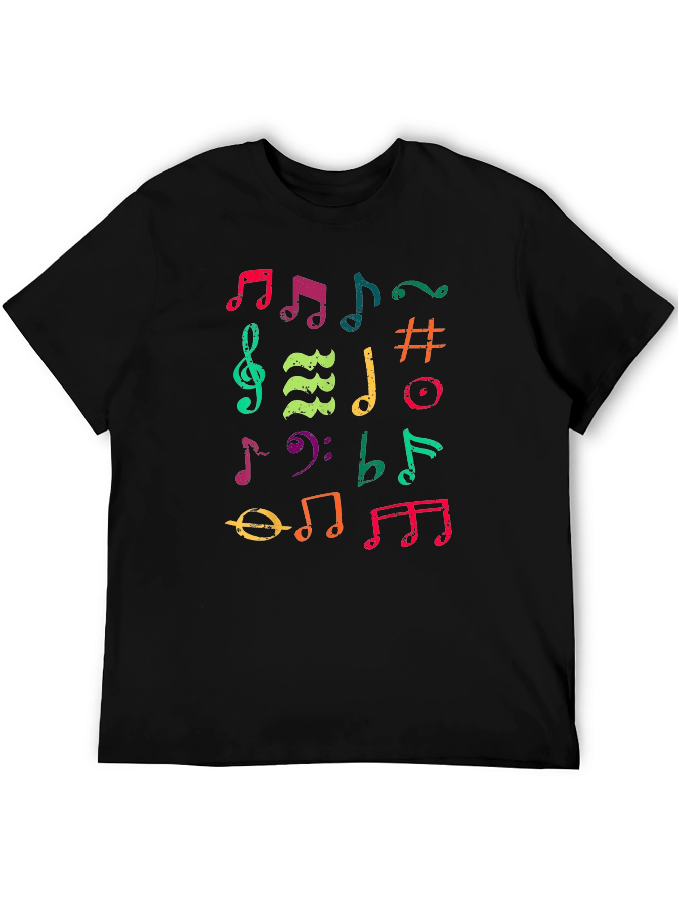 Colorful Music Note Graphic T-Shirt
