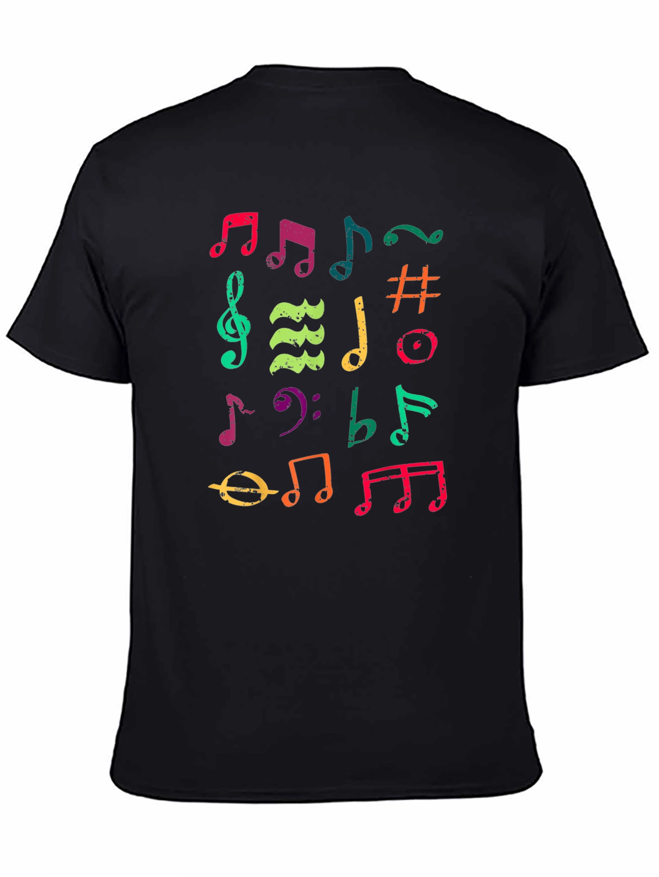 Colorful Music Note Graphic T-Shirt