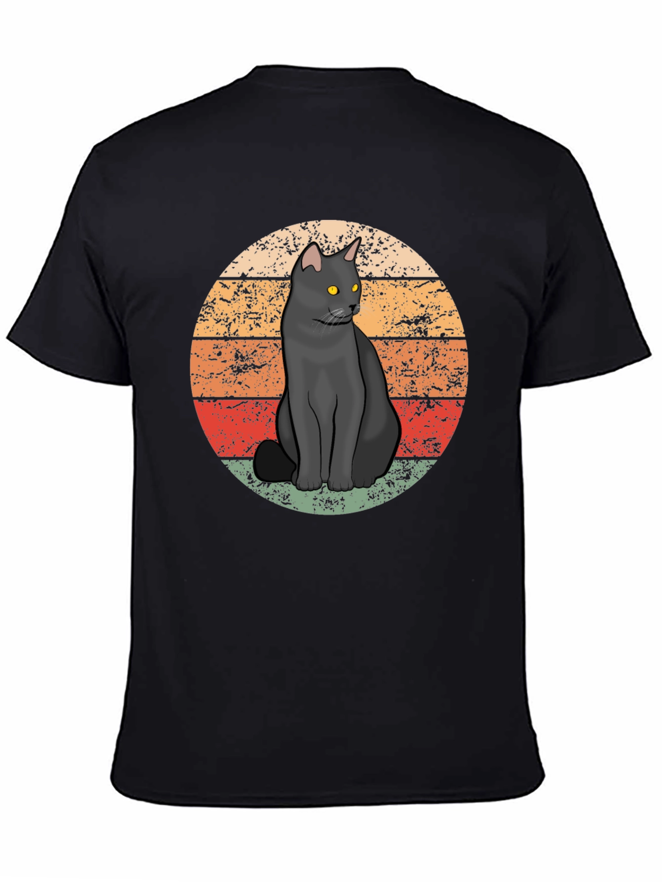 Retro Black Cat T-Shirt - Vintage Style Graphic Tee