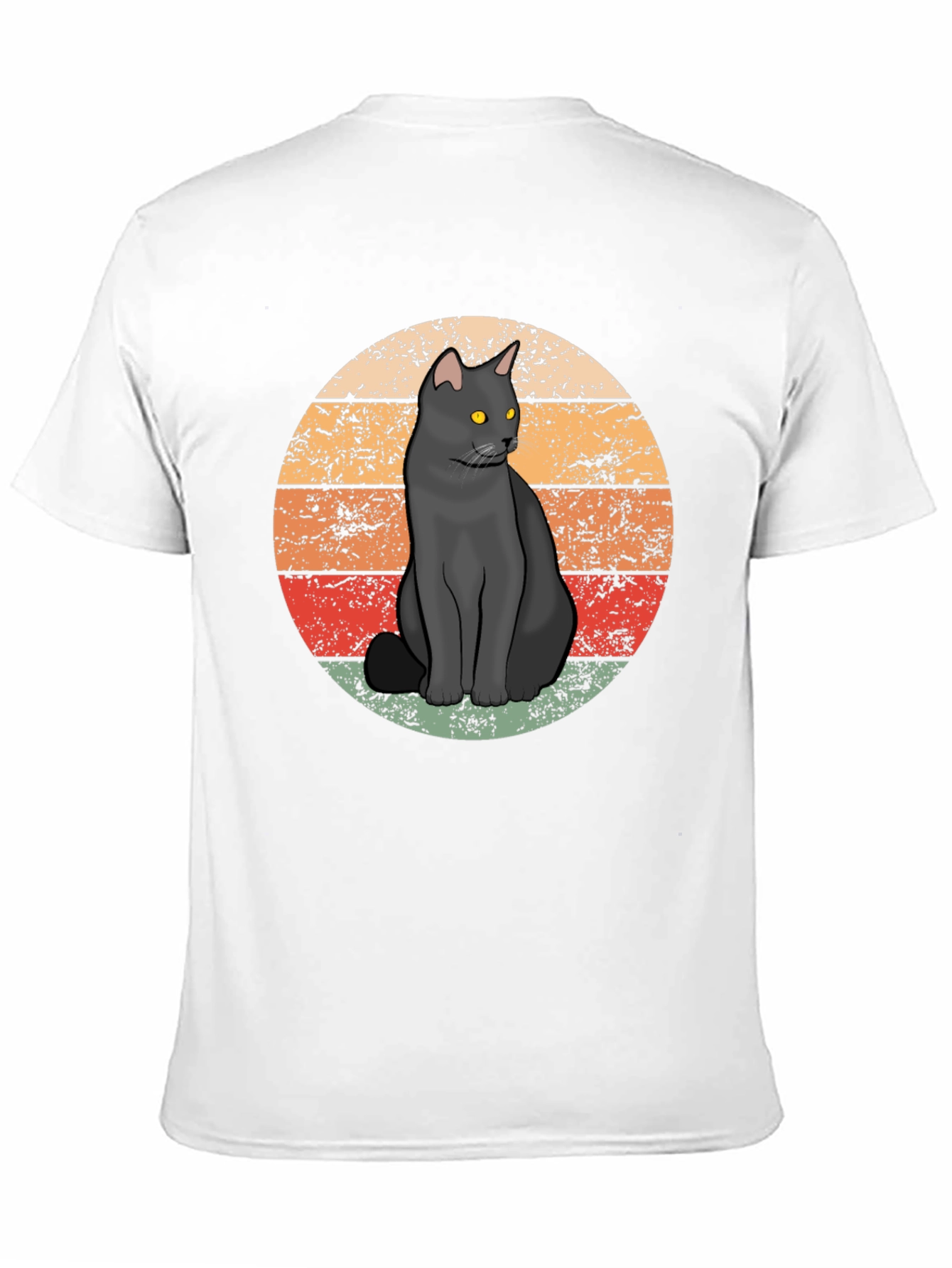 Retro Black Cat T-Shirt - Vintage Style Graphic Tee