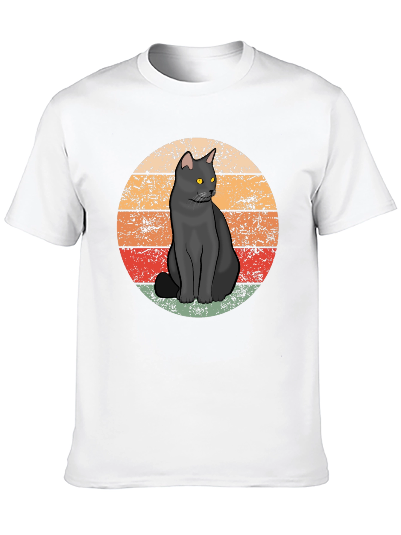 Retro Black Cat T-Shirt - Vintage Style Graphic Tee