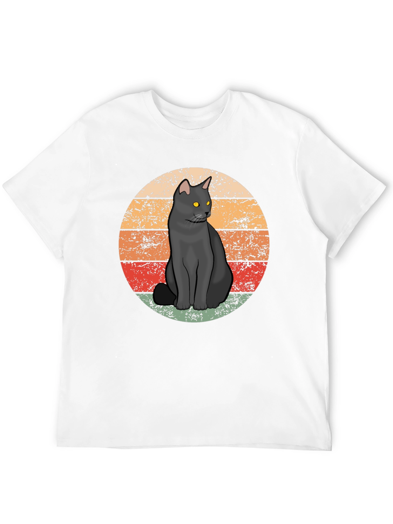 Retro Black Cat T-Shirt - Vintage Style Graphic Tee