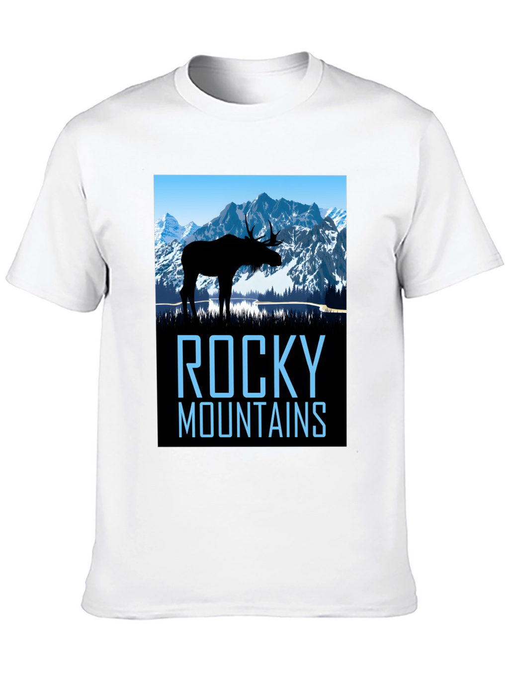 Rocky Mountains Moose Graphic T-Shirt