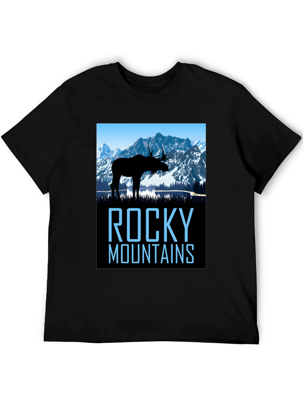 Rocky Mountains Moose Graphic T-Shirt
