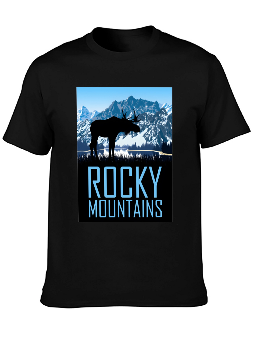 Rocky Mountains Moose Graphic T-Shirt