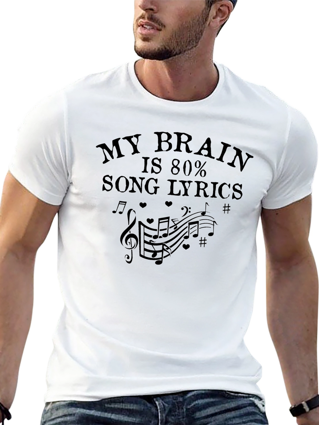 My Brain is 80% Song Lyrics T-Shirt