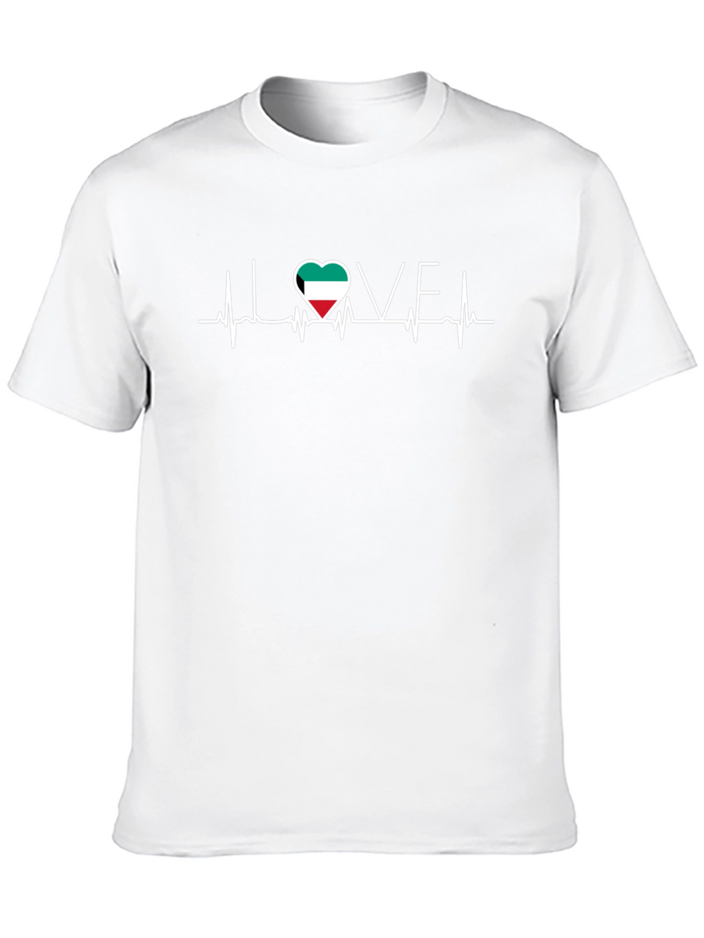Kuwait Flag Heartbeat T-Shirt - I Love Kuwait Tee