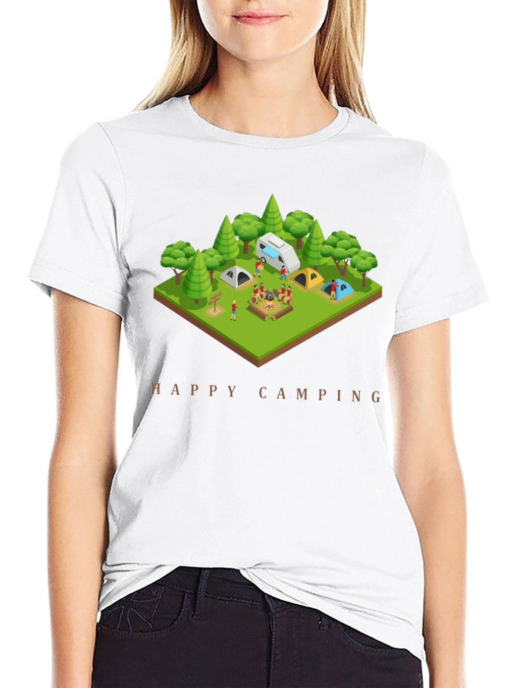 Happy Camping Black T-Shirt