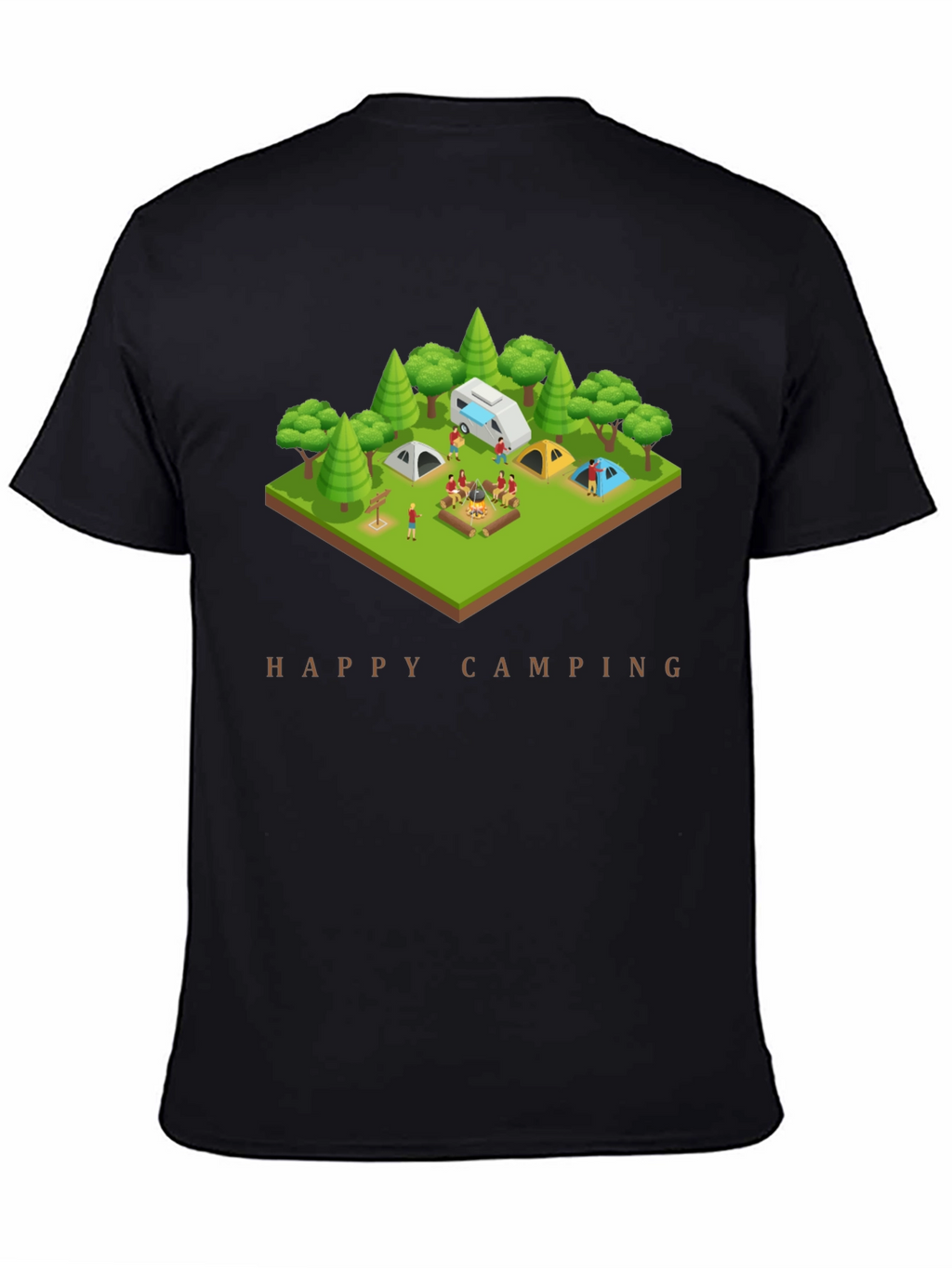 Happy Camping Black T-Shirt